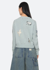 Sea New York Winslow Cardigan - Blue