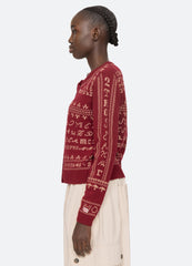 Sea New York Kit Cardigan - Burgundy