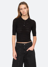 Sea New York Rue Polo Sweater - Black