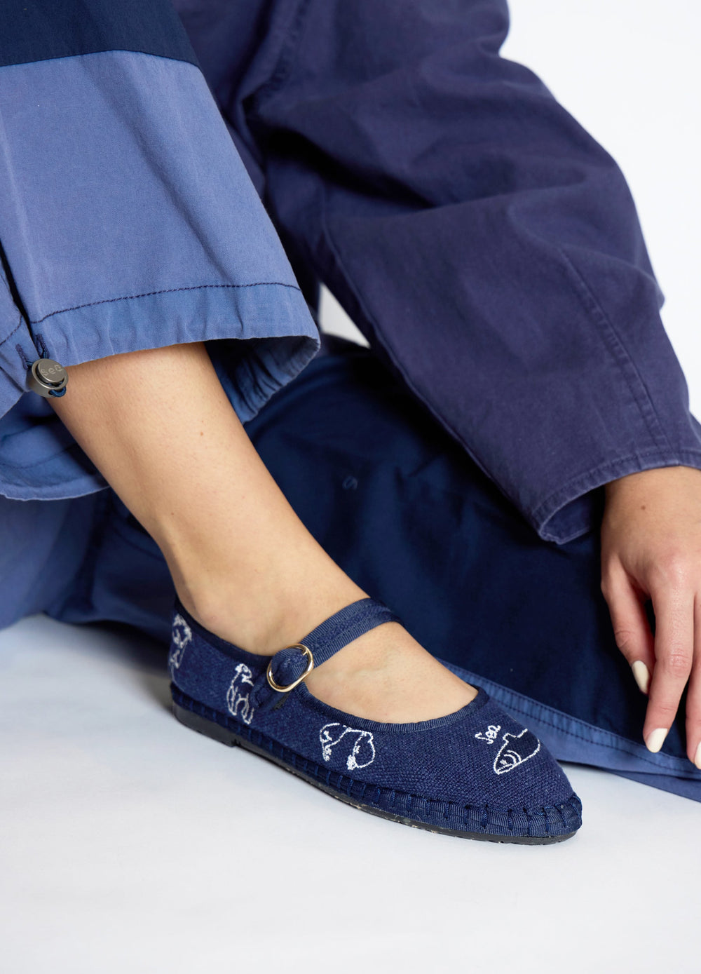 Sea New York Demi Mary Jane Flats - Navy