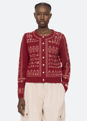 Sea New York Kit Cardigan - Burgundy