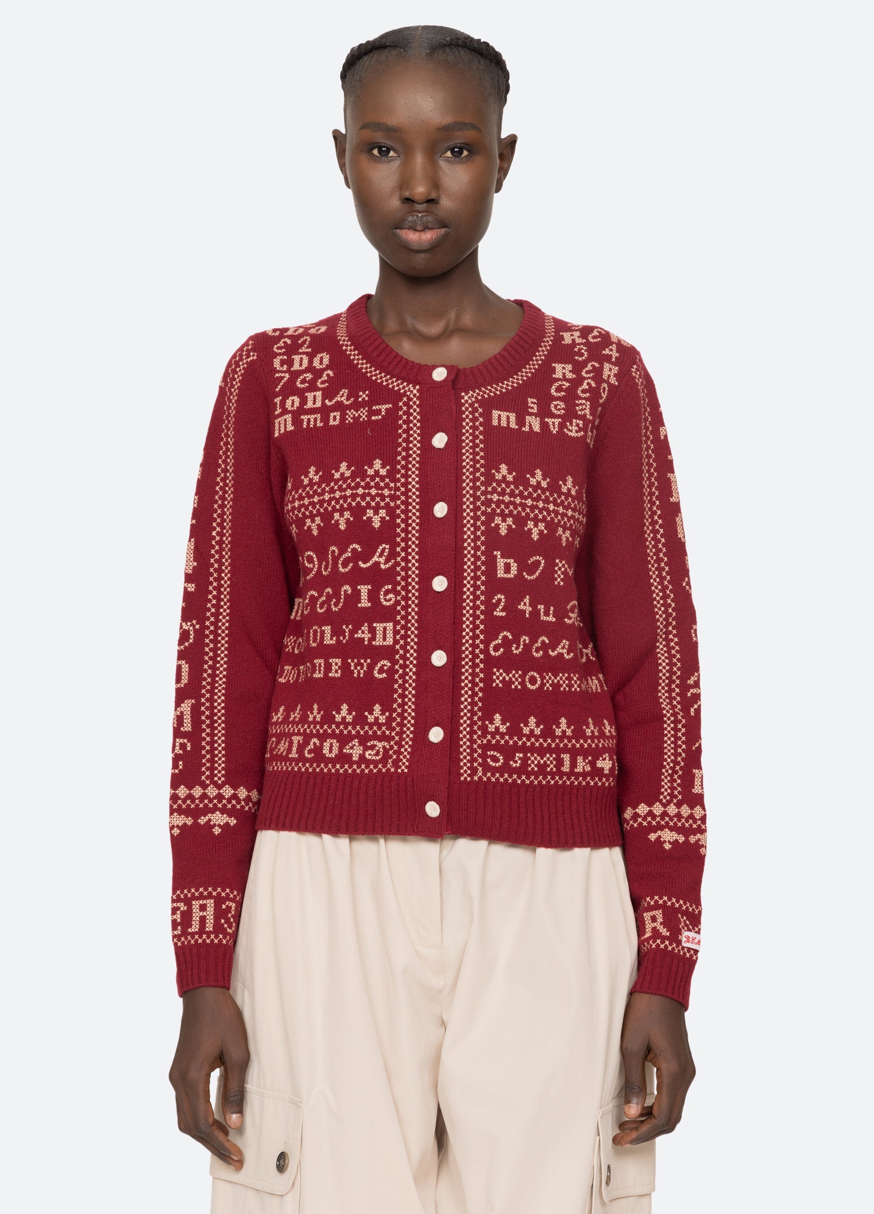 Sea New York Kit Cardigan - Burgundy