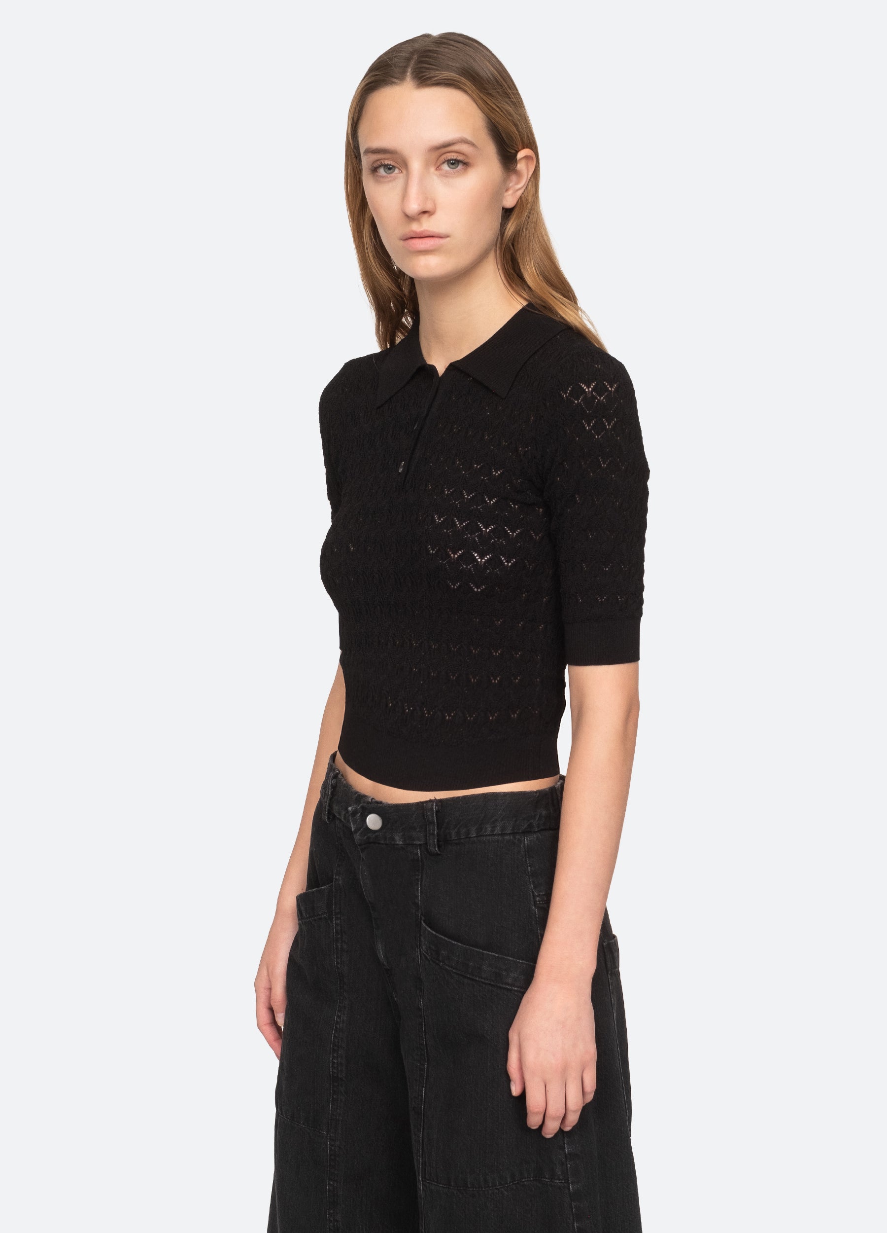 Sea New York Rue Polo Sweater - Black