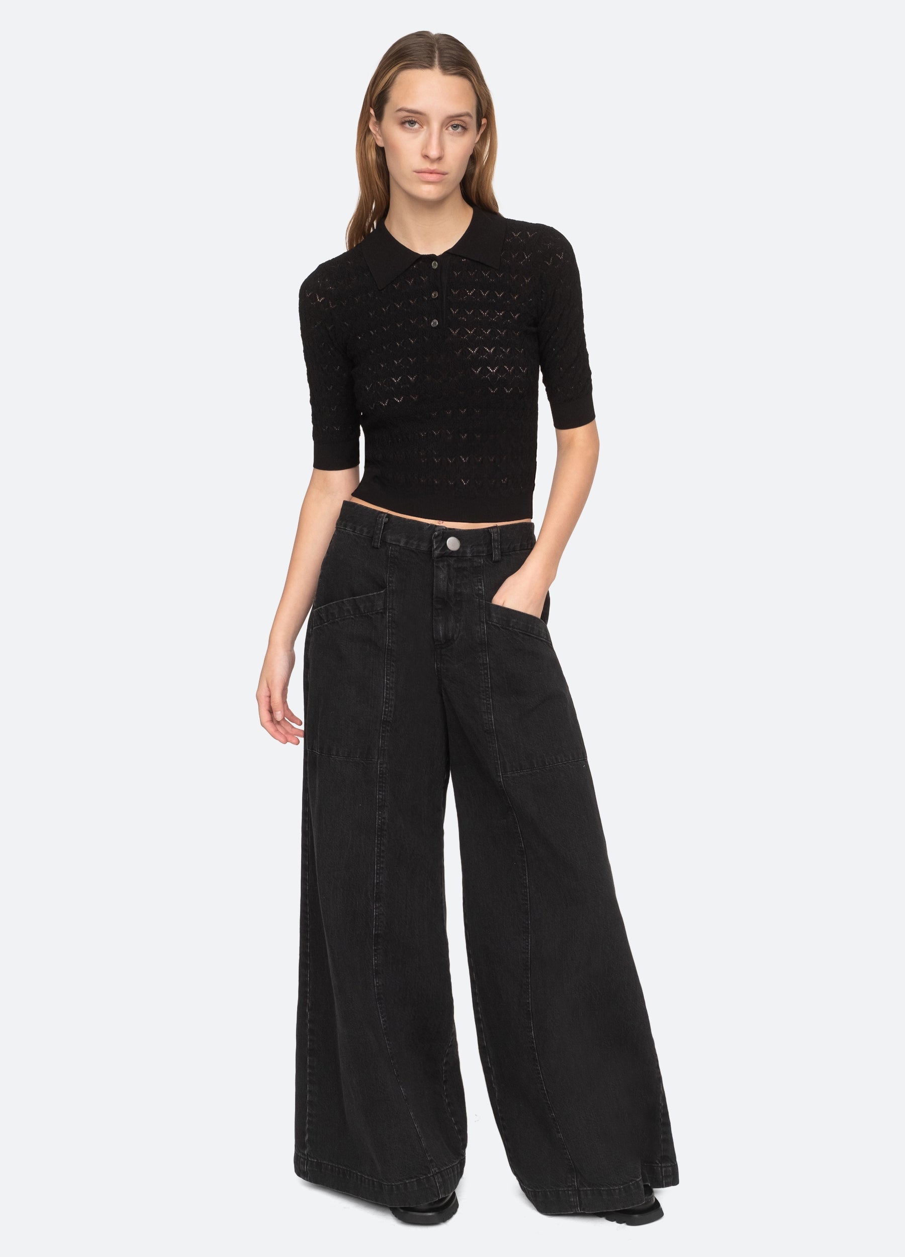 Sea New York Rue Polo Sweater - Black