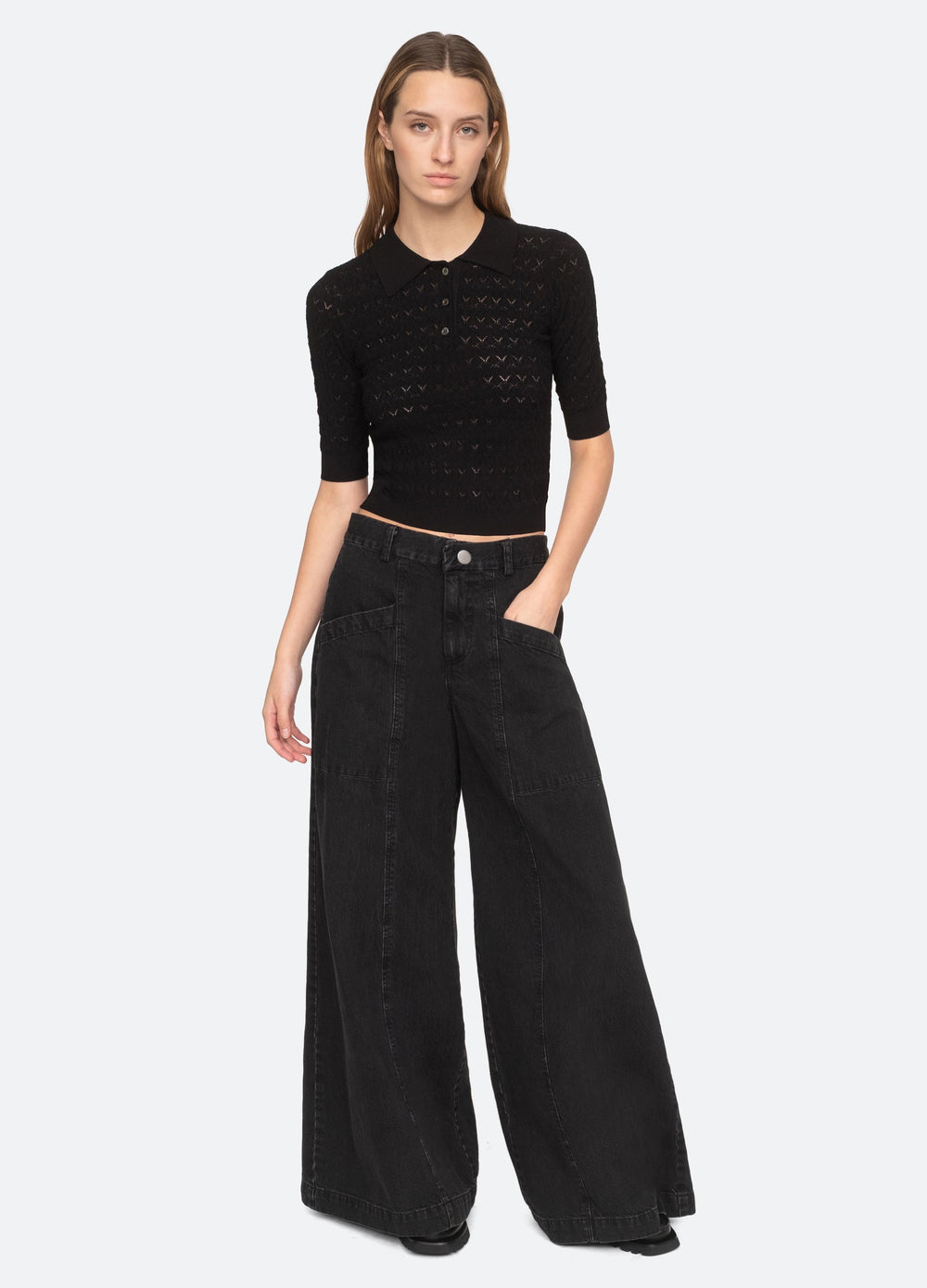 Sea New York Rue Polo Sweater - Black