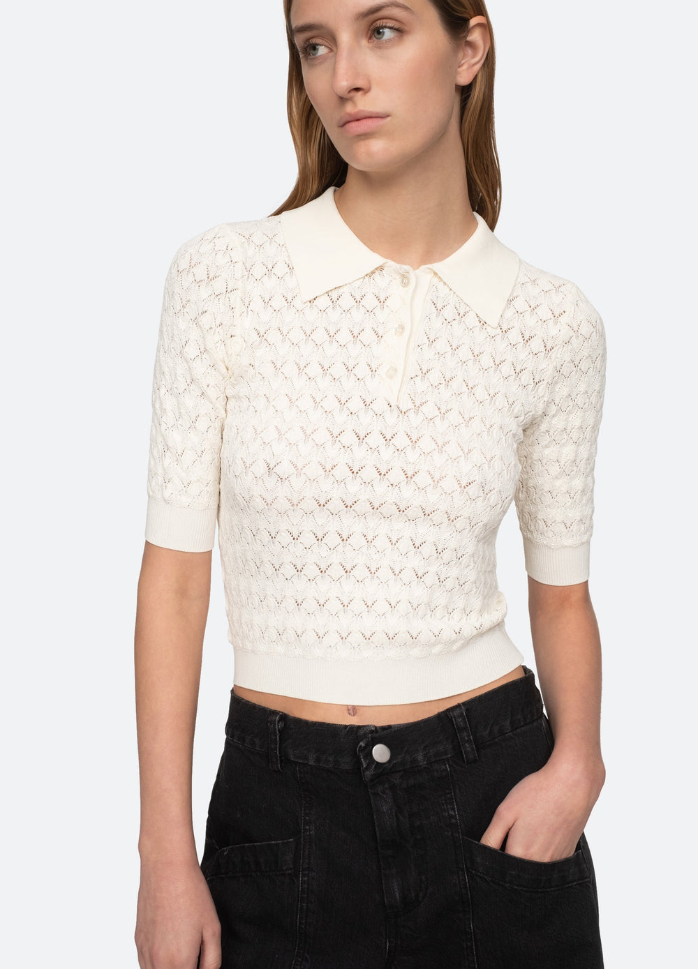 Sea New York Rue Polo Sweater - Black