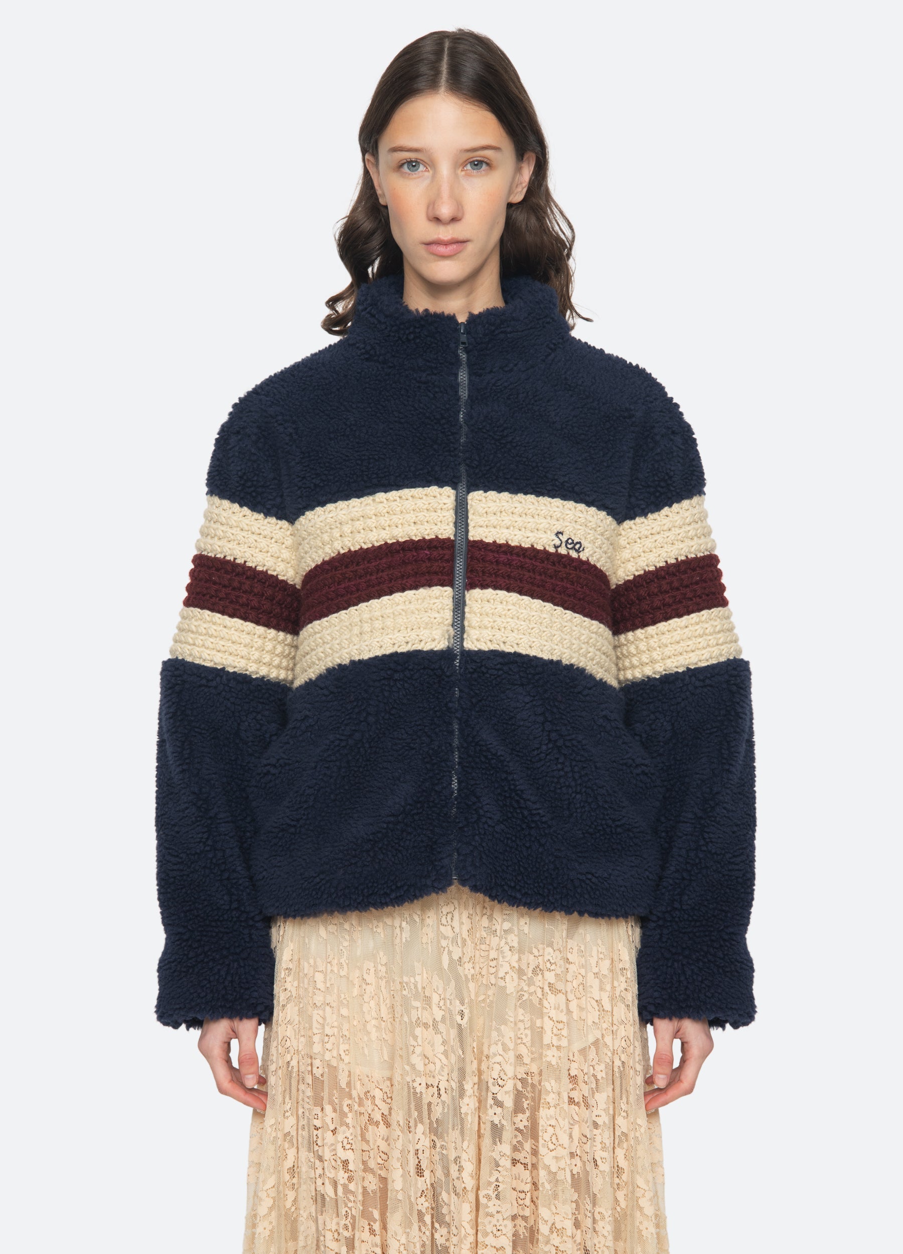 Sea New York Georgie Fleece Jacket - Navy