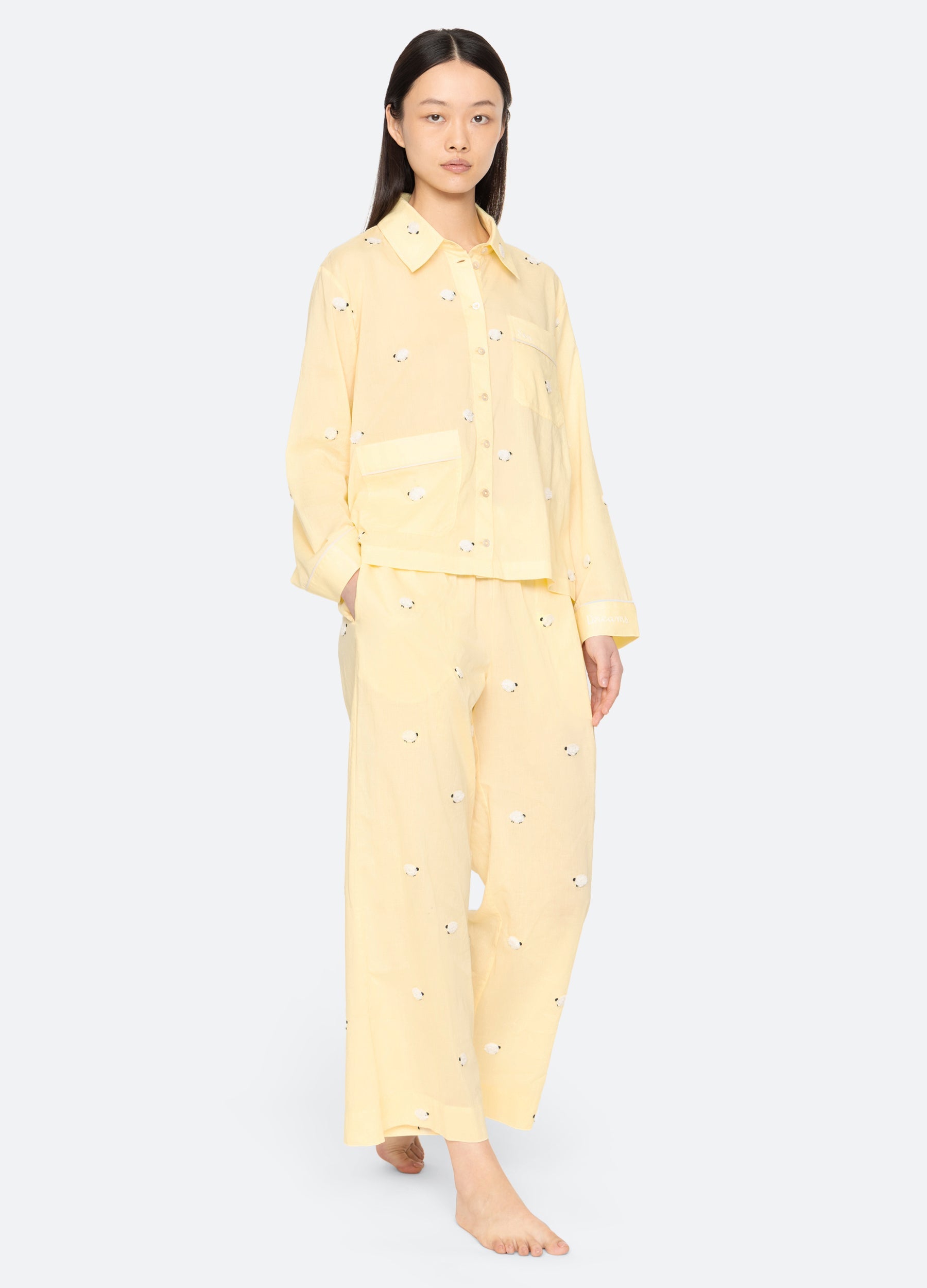 Sea New York Sheep PJ Set - Yellow