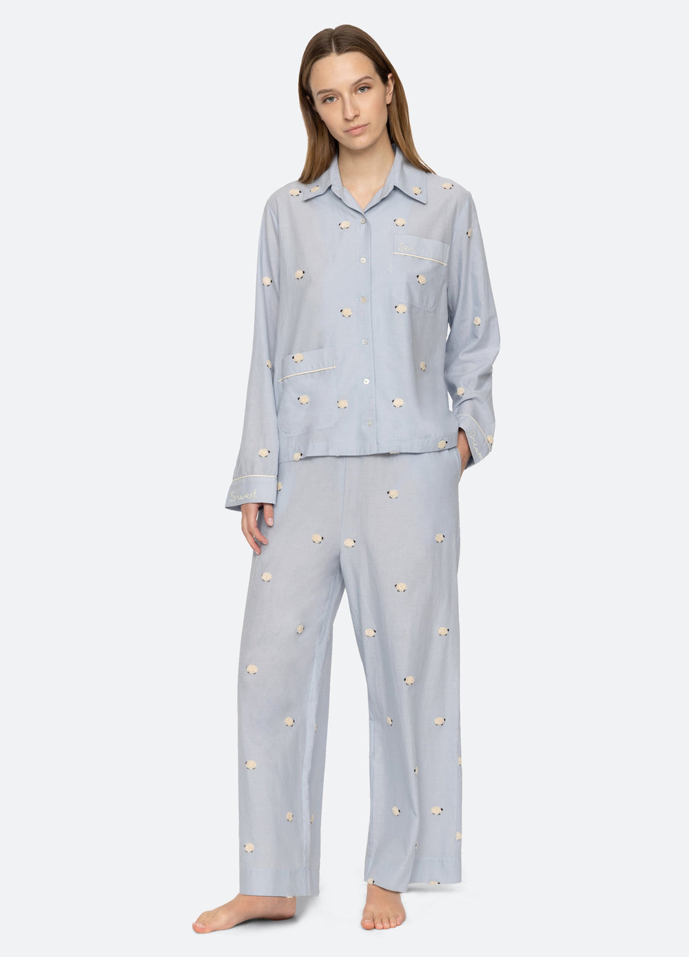 Sea New York Sheep PJ Set - Sky