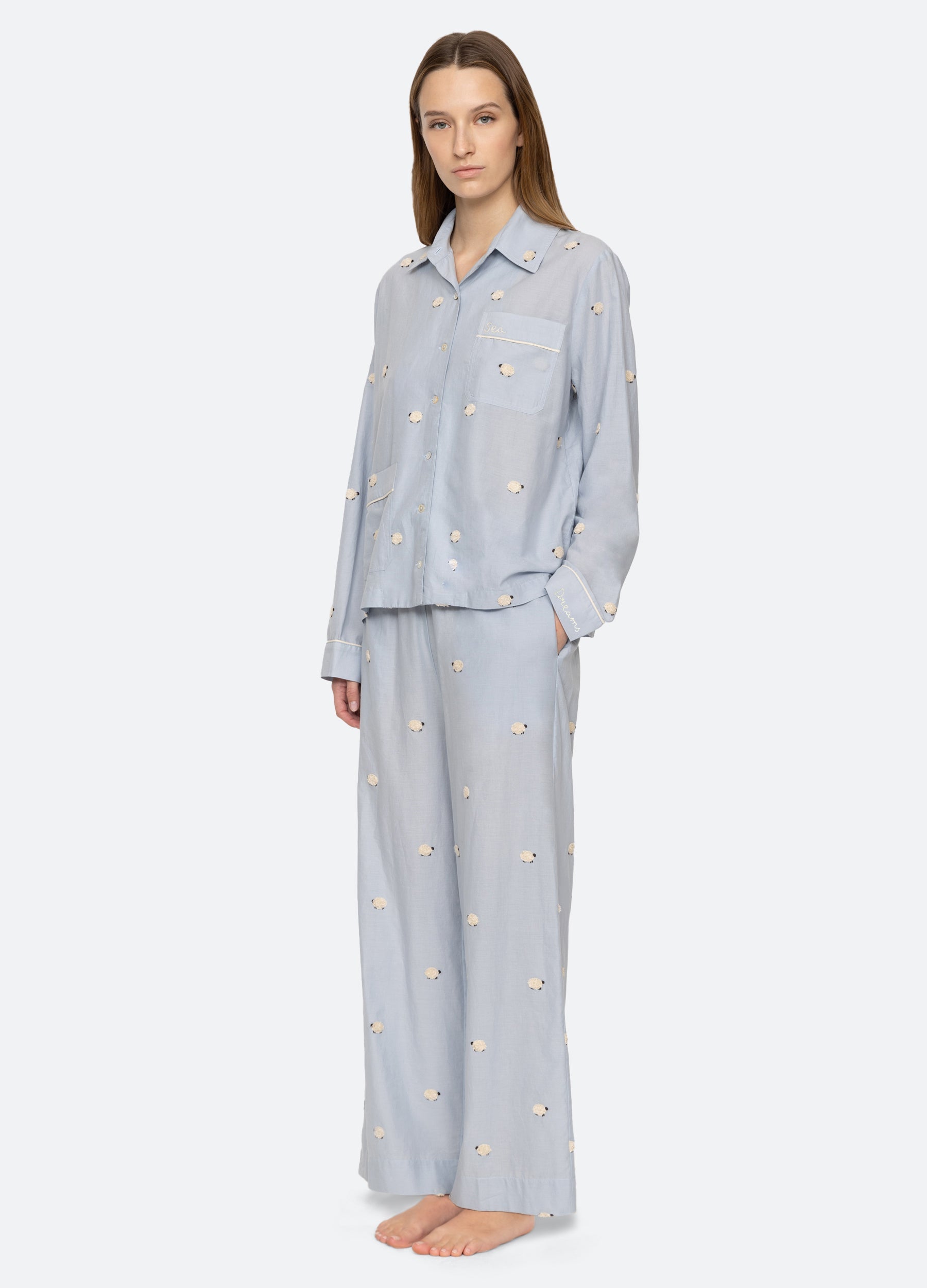 Sea New York Sheep PJ Set - Sky