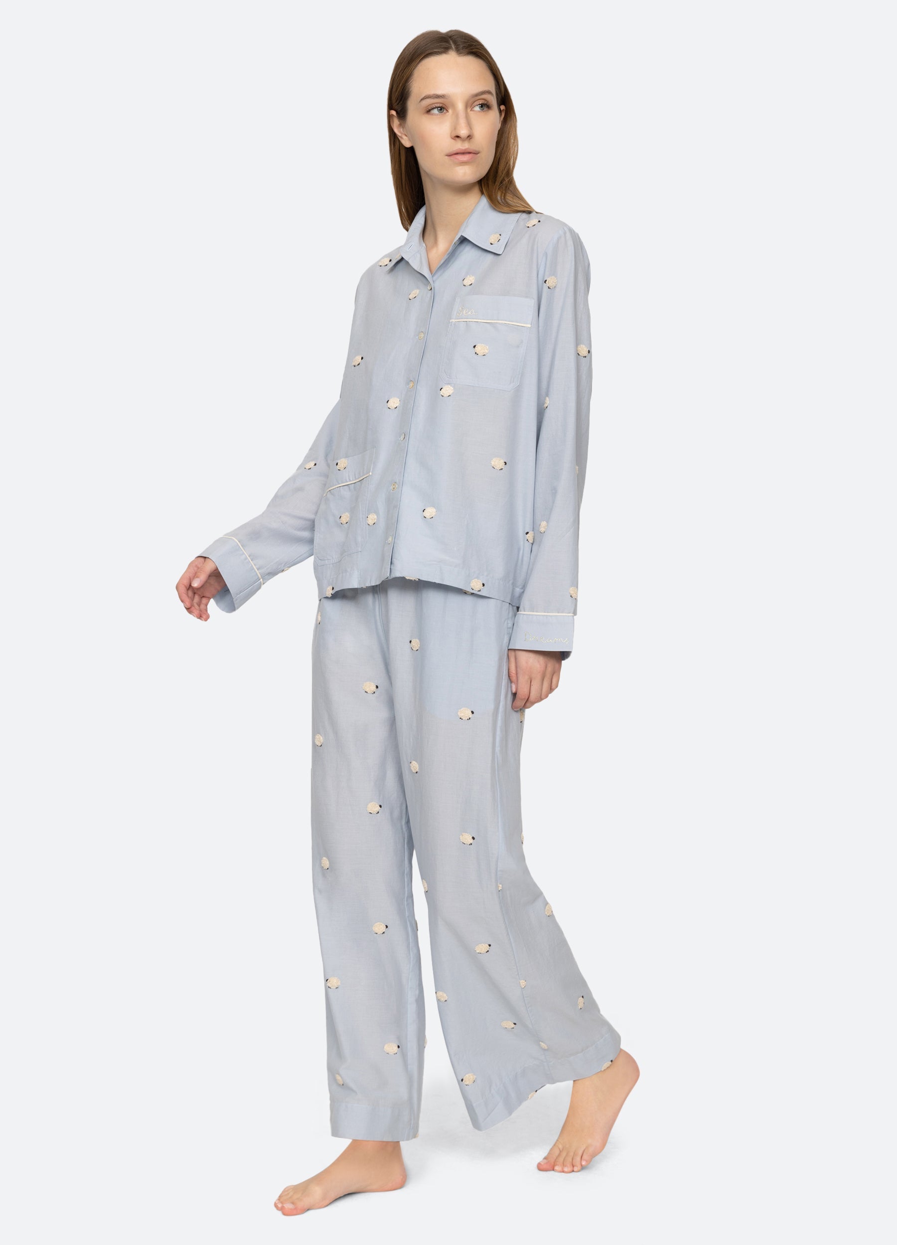 Sea New York Sheep PJ Set - Sky