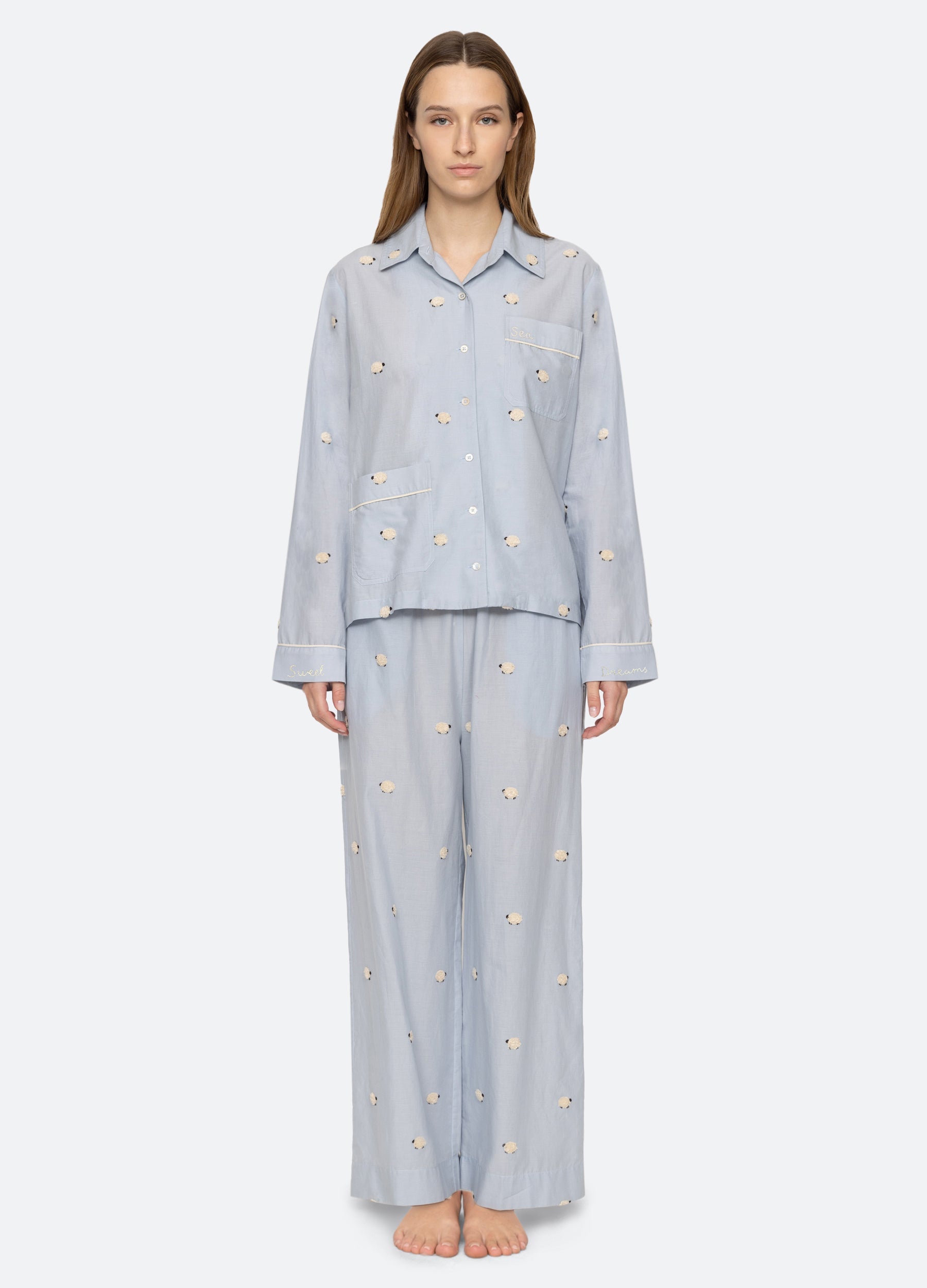 Sea New York Sheep PJ Set - Sky
