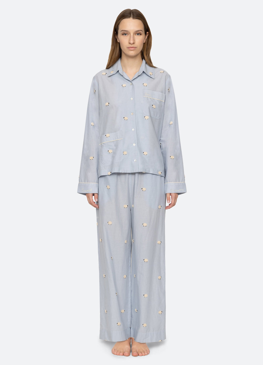 Sea New York Sheep PJ Set - Sky