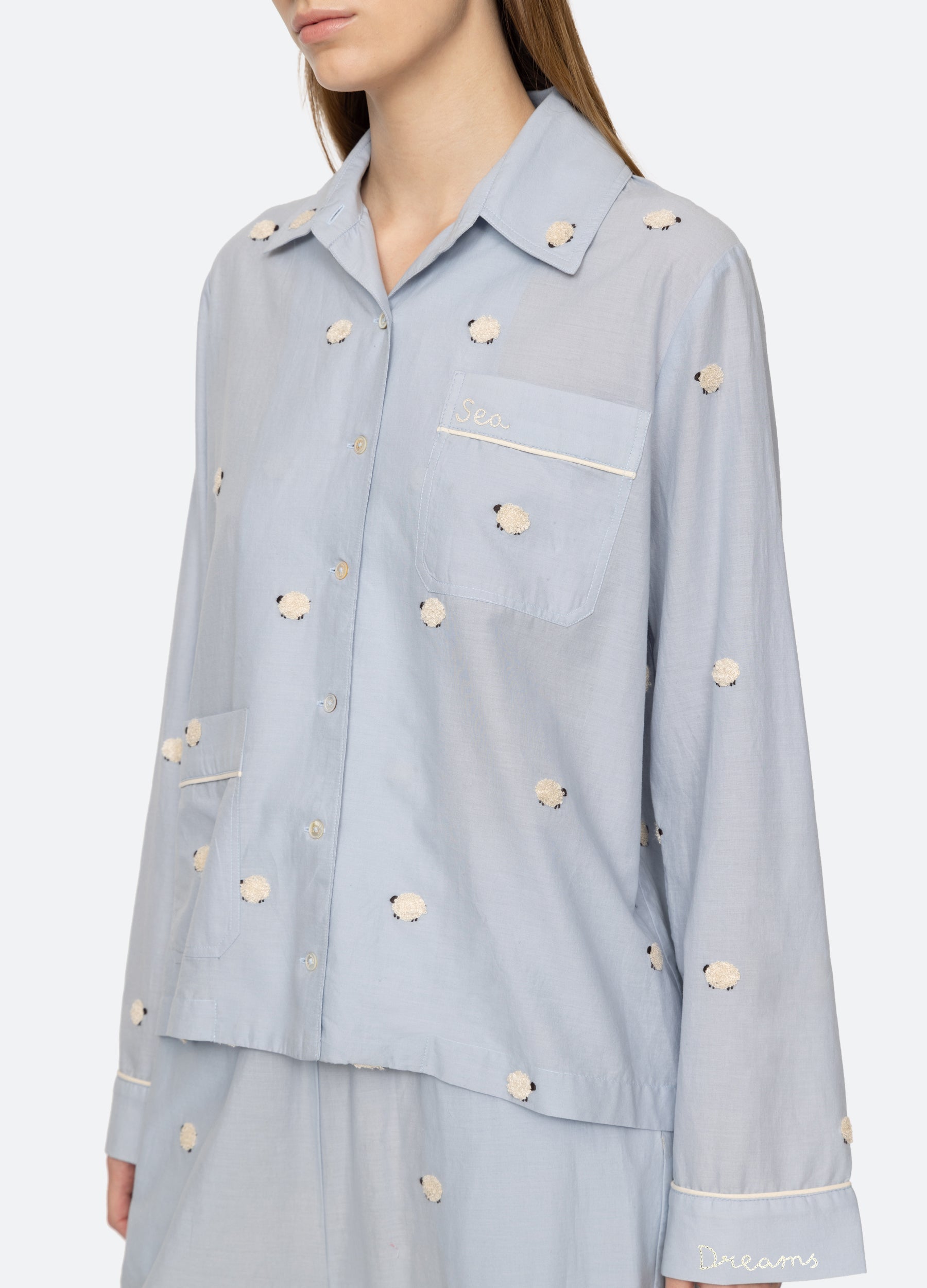 Sea New York Sheep PJ Set - Sky