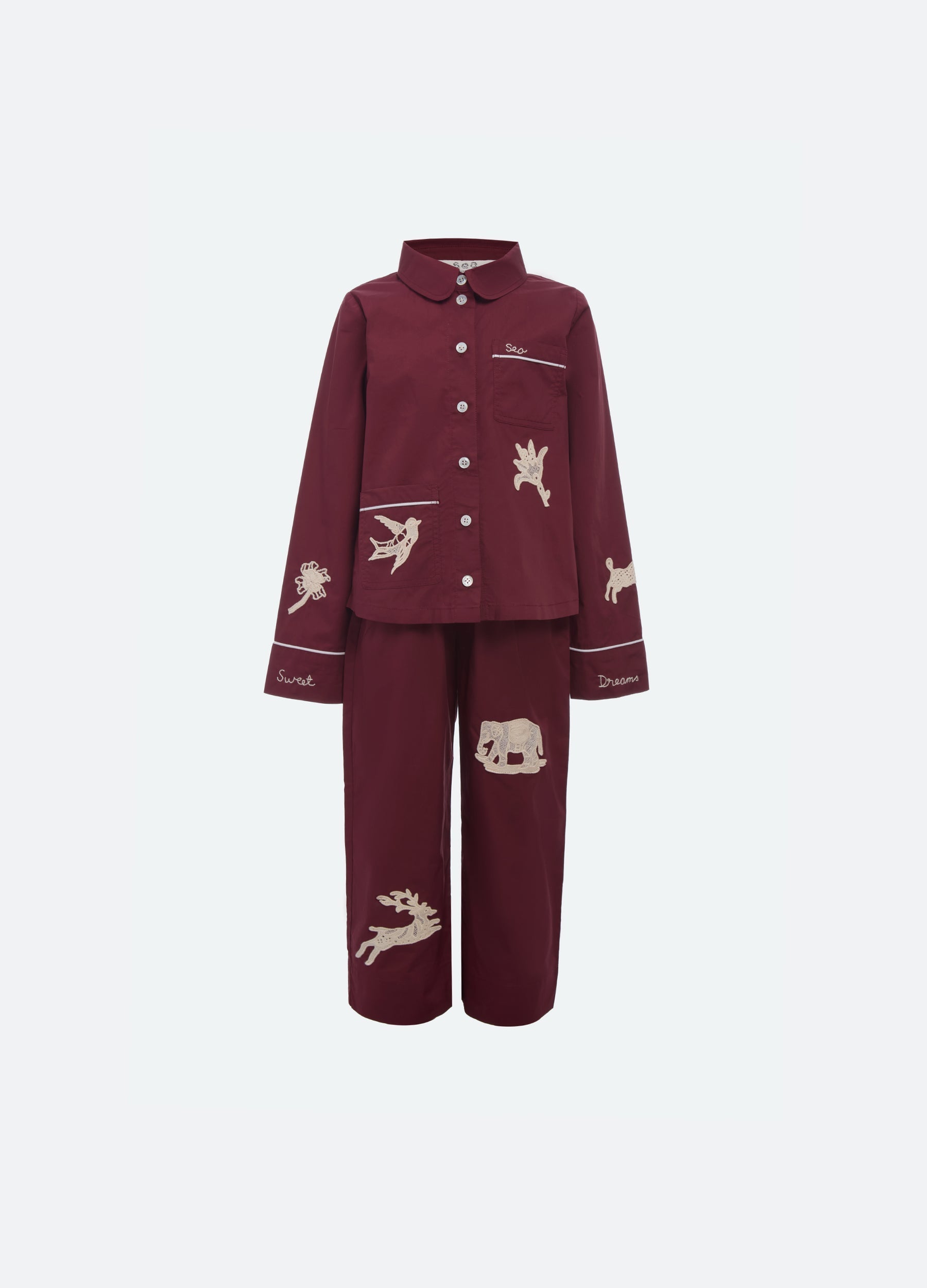 Sea New York Mika Kids PJ Set - Burgundy