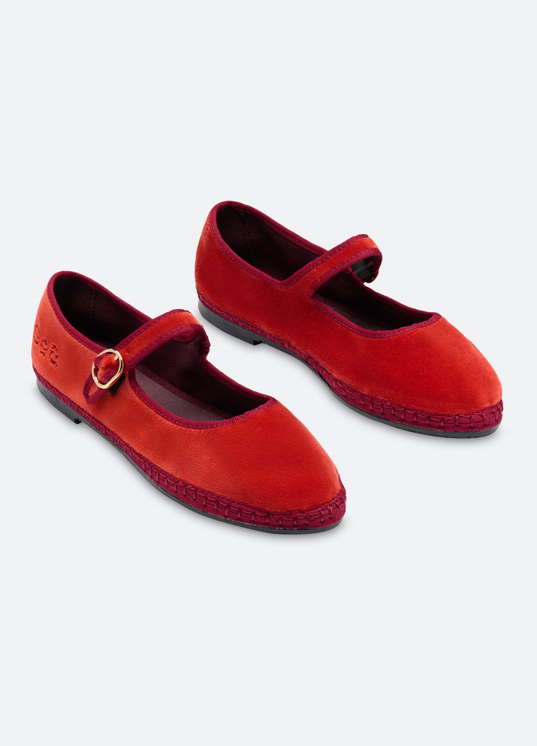 Sea New York Velvet Mary Jane Flats - Terracotta
