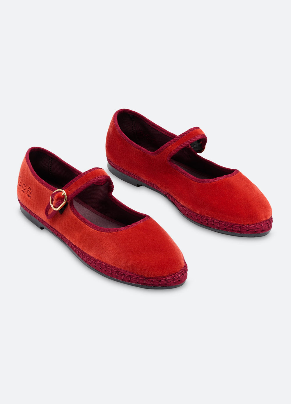 Sea New York Velvet Mary Jane Flats - Terracotta
