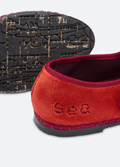 Sea New York Velvet Mary Jane Flats - Terracotta
