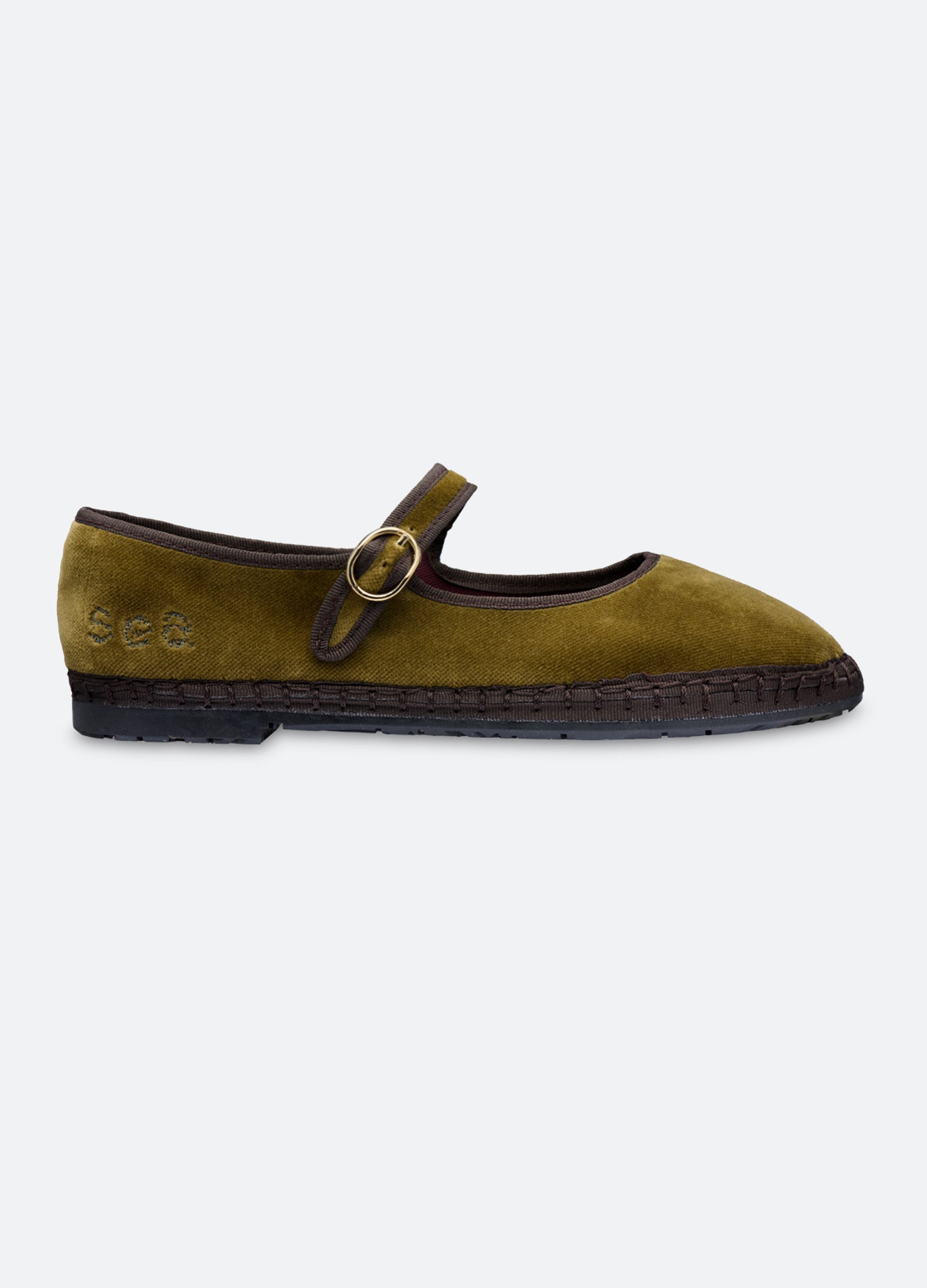 Sea New York Velvet Mary Jane Flats - Terracotta