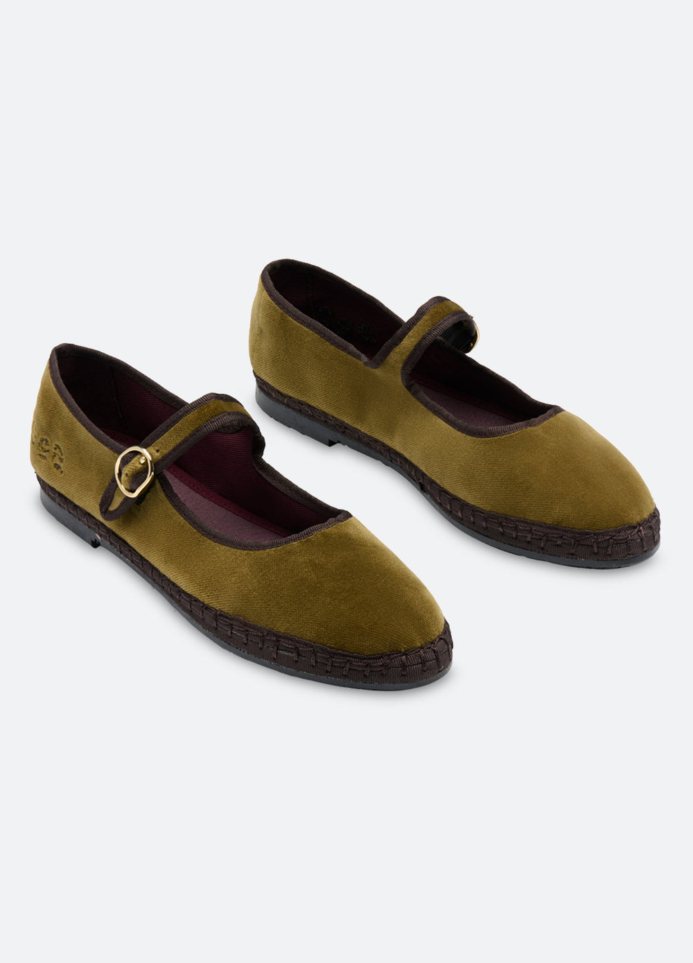 Sea New York Velvet Mary Jane Flats - Terracotta