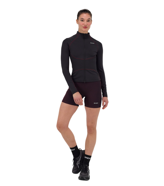 Marathon Sports Stamina™ Corset 2-Way Zip Jacket - Black / Fig I Marathon Sports