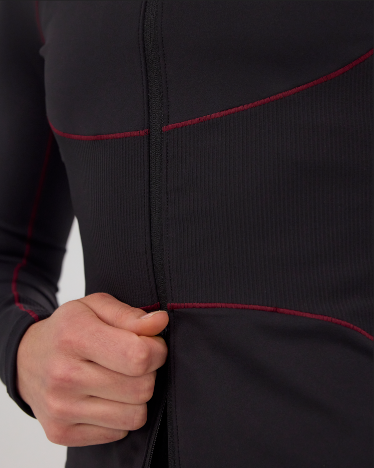 Marathon Sports Stamina™ Corset 2-Way Zip Jacket - Black / Fig I Marathon Sports