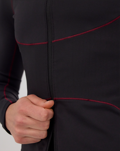 Marathon Sports Stamina™ Corset 2-Way Zip Jacket - Black / Fig I Marathon Sports