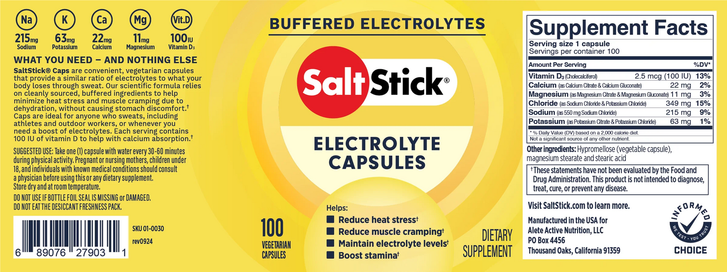 Marathon Sports SaltStick Caps 100ct Electrolyte Capsules